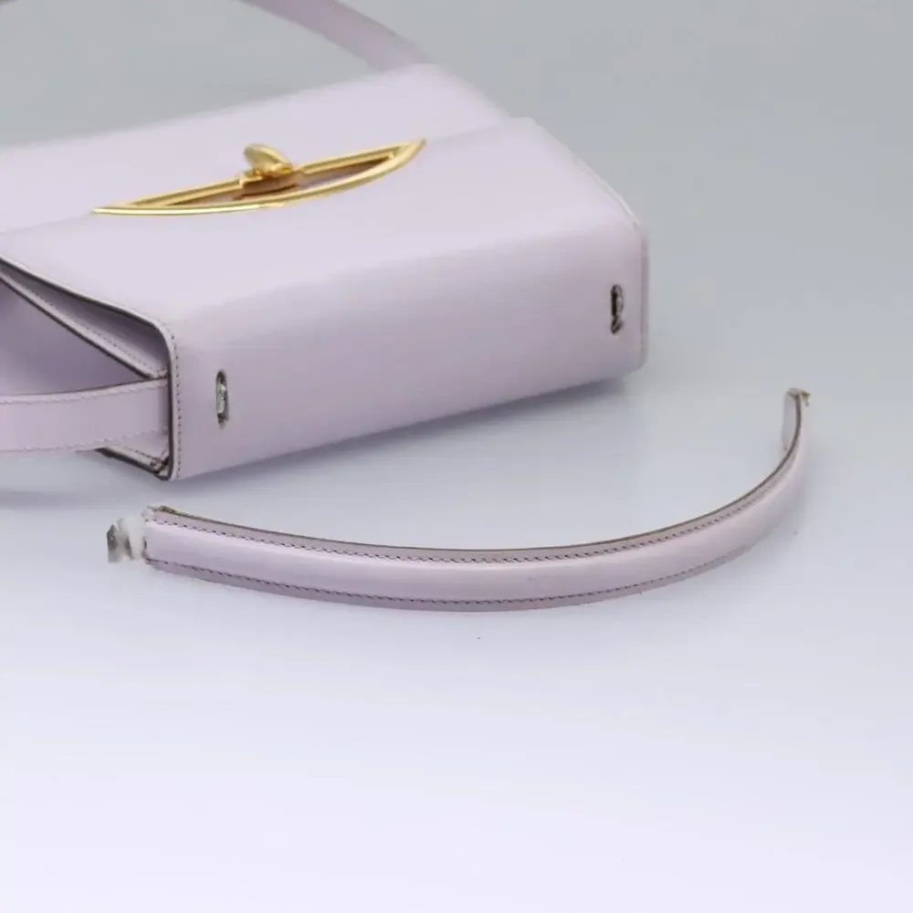 CELINE Hand Bag Leather Purple Gold - Picture 7 of 13